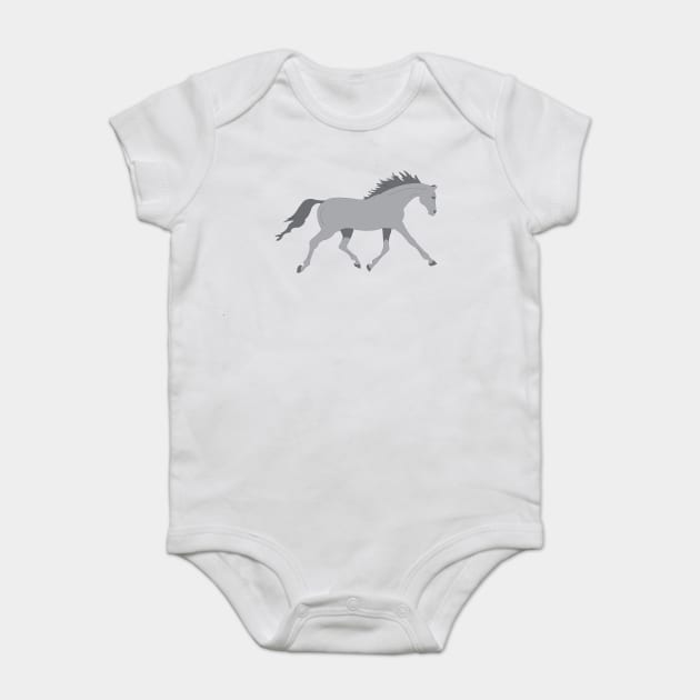 Grey Horse Baby Bodysuit by DickinsonDesign